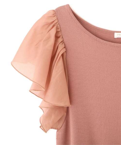 PROPORTION BODY DRESSING(プロポーションボディドレッシング)の「ウエストリボンシアーラッフルスリーブニットタイトOP / 1212140506(ワンピース・レディース・ネイビー/イエロー系その他/ピンク・MEDIUM/SMALL)」の15枚目の写真