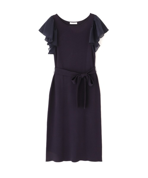 PROPORTION BODY DRESSING(プロポーションボディドレッシング)の「ウエストリボンシアーラッフルスリーブニットタイトOP / 1212140506(ワンピース・レディース・ネイビー/イエロー系その他/ピンク・MEDIUM/SMALL)」の8枚目の写真