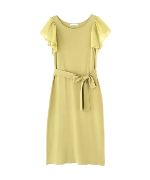 PROPORTION BODY DRESSING(プロポーションボディドレッシング)の「ウエストリボンシアーラッフルスリーブニットタイトOP / 1212140506(ワンピース・レディース・ネイビー/イエロー系その他/ピンク・MEDIUM/SMALL)」の10枚目の写真