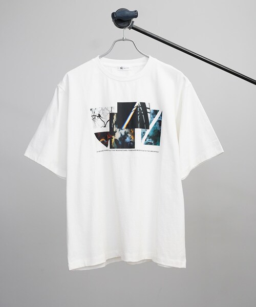 tk.TAKEO KIKUCHI（ティーケータケオキクチ）の「◆CONTRASTコラージュTシャツ（ユニセックスアイテム）（Tシャツ/カットソー・メンズ・ブラック/オフホワイト/ブラウン系・01/02/03）」の5枚目の写真