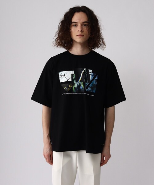 tk.TAKEO KIKUCHI（ティーケータケオキクチ）の「◆CONTRASTコラージュTシャツ（ユニセックスアイテム）（Tシャツ/カットソー・メンズ・ブラック/オフホワイト/ブラウン系・01/02/03）」の4枚目の写真