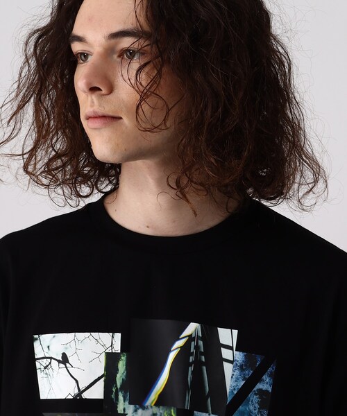 tk.TAKEO KIKUCHI（ティーケータケオキクチ）の「◆CONTRASTコラージュTシャツ（ユニセックスアイテム）（Tシャツ/カットソー・メンズ・ブラック/オフホワイト/ブラウン系・01/02/03）」の6枚目の写真