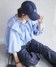 DISCOAT（ディスコート）の「【WEB限定】ストライプフリルブラウス（シャツ/ブラウス）」