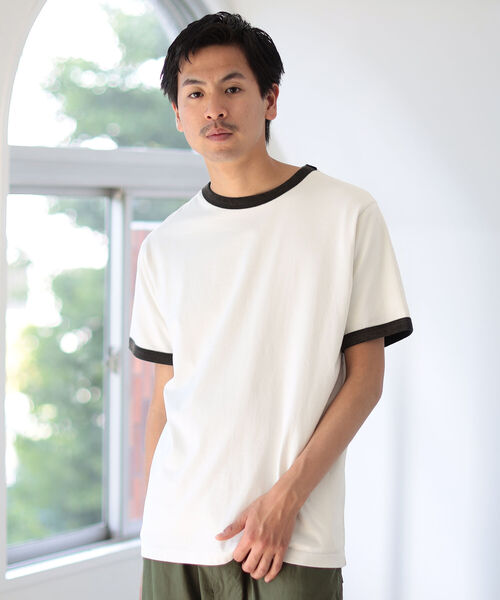BEAMS(ビームス)の「BEAMS / フェード ルーズフィット リンガー Tシャツ(Tシャツ/カットソー・メンズ・グレー系その他/ホワイト・SMALL/X-LARGE/LARGE/MEDIUM)」の9枚目の写真