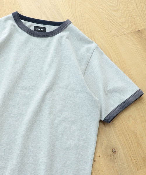 BEAMS(ビームス)の「BEAMS / フェード ルーズフィット リンガー Tシャツ(Tシャツ/カットソー・メンズ・グレー系その他/ホワイト・SMALL/X-LARGE/LARGE/MEDIUM)」の1枚目の写真