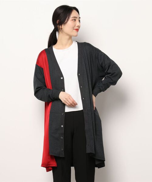 gomme（ゴム）の「ファインスムース　ライトステップカーディガン（カーディガン/ボレロ・レディース・ブルー/ブラック/チャコールグレー・MEDIUM）」の2枚目の写真