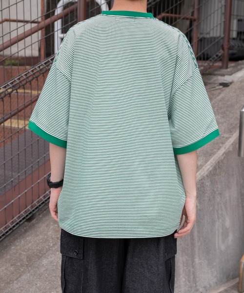 kutir(クティール)の「ヘンリーネックボーダービッグTシャツ(Tシャツ/カットソー・メンズ・ブラック/グリーン/ボルドー・MEDIUM/LARGE)」の21枚目の写真