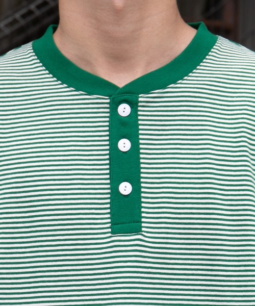 kutir(クティール)の「ヘンリーネックボーダービッグTシャツ(Tシャツ/カットソー・メンズ・ブラック/グリーン/ボルドー・MEDIUM/LARGE)」の22枚目の写真