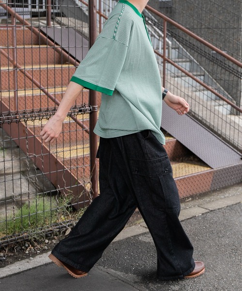 kutir(クティール)の「ヘンリーネックボーダービッグTシャツ(Tシャツ/カットソー・メンズ・ブラック/グリーン/ボルドー・MEDIUM/LARGE)」の18枚目の写真