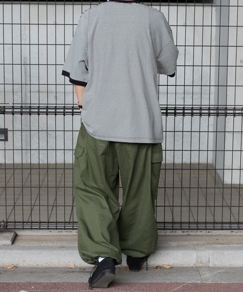 kutir(クティール)の「ヘンリーネックボーダービッグTシャツ(Tシャツ/カットソー・メンズ・ブラック/グリーン/ボルドー・MEDIUM/LARGE)」の7枚目の写真