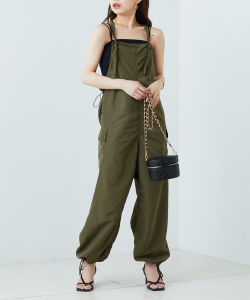 新色追加】裾絞りパラシュートサロペット（サロペット/オーバーオール