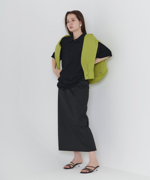 TINA：JOJUN（ティーナジョジュン）の「エンブレム刺繍 ユニセックスポロニット TINA：JOJUN（ニット/セーター・レディース・ブラック/オフホワイト/パープル・M）」の19枚目の写真