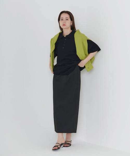 TINA：JOJUN（ティーナジョジュン）の「エンブレム刺繍 ユニセックスポロニット TINA：JOJUN（ニット/セーター・レディース・ブラック/オフホワイト/パープル・M）」の20枚目の写真