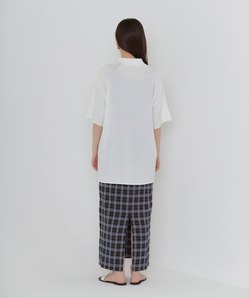 ニット セーター ユニセックス エンブレム刺繍ニット TINA：JOJUN レディース エンブレム付き ポロニット TINA：JOJUN（ニット/セーター