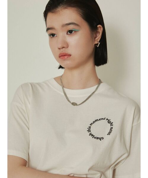 EMODA(エモダ)の「ポイントロゴTシャツ(Tシャツ/カットソー・レディース・ピンク/ブラック/ホワイト・FREE)」の11枚目の写真