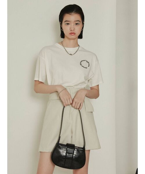 EMODA(エモダ)の「ポイントロゴTシャツ(Tシャツ/カットソー・レディース・ピンク/ブラック/ホワイト・FREE)」の12枚目の写真