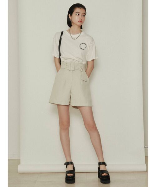 EMODA(エモダ)の「ポイントロゴTシャツ(Tシャツ/カットソー・レディース・ピンク/ブラック/ホワイト・FREE)」の13枚目の写真