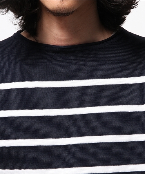 EDIFICE(エディフィス)の「◇J.KNIT ボーダーニット(ニット/セーター・メンズ・ホワイト/ネイビー・48/44/46)」の6枚目の写真