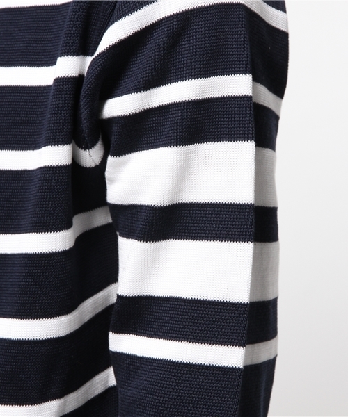 EDIFICE(エディフィス)の「◇J.KNIT ボーダーニット(ニット/セーター・メンズ・ホワイト/ネイビー・48/44/46)」の7枚目の写真