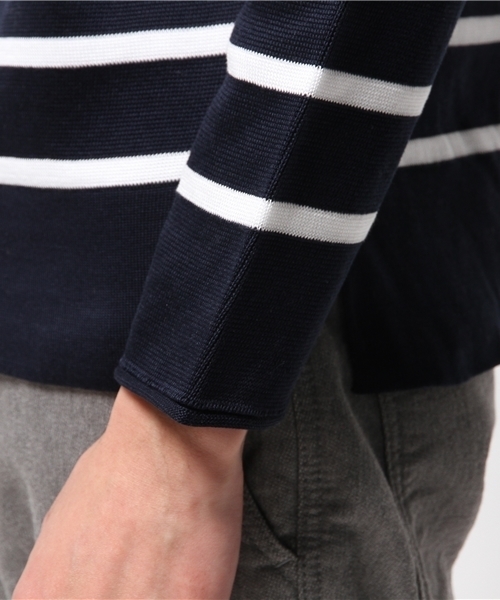 EDIFICE(エディフィス)の「◇J.KNIT ボーダーニット(ニット/セーター・メンズ・ホワイト/ネイビー・48/44/46)」の8枚目の写真