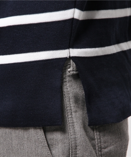 EDIFICE(エディフィス)の「◇J.KNIT ボーダーニット(ニット/セーター・メンズ・ホワイト/ネイビー・48/44/46)」の9枚目の写真