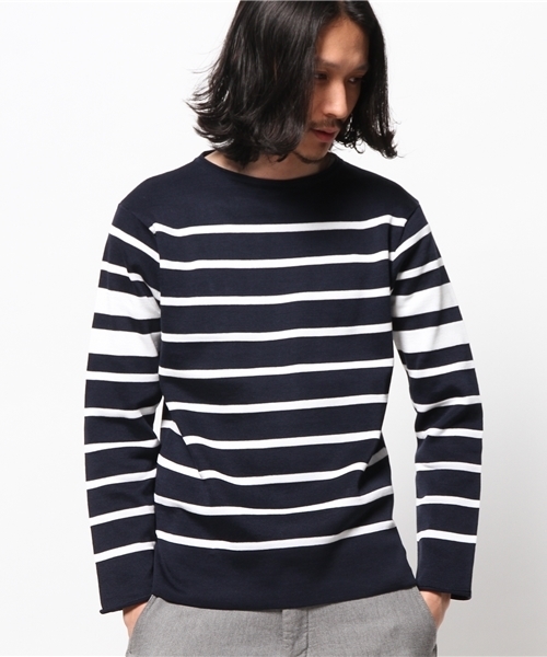 EDIFICE(エディフィス)の「◇J.KNIT ボーダーニット(ニット/セーター・メンズ・ホワイト/ネイビー・48/44/46)」の11枚目の写真