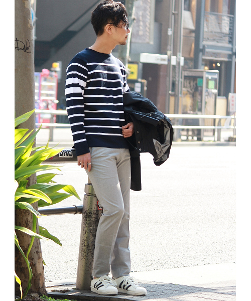 EDIFICE(エディフィス)の「◇J.KNIT ボーダーニット(ニット/セーター・メンズ・ホワイト/ネイビー・48/44/46)」の13枚目の写真