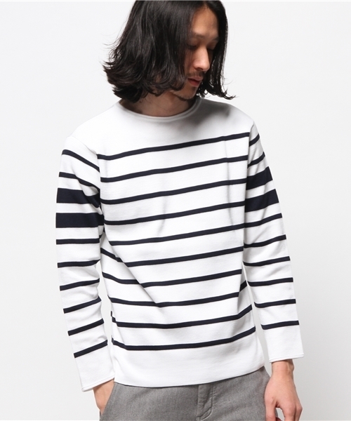 EDIFICE(エディフィス)の「◇J.KNIT ボーダーニット(ニット/セーター・メンズ・ホワイト/ネイビー・48/44/46)」の14枚目の写真