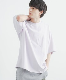 アンサンブル オーバーサイズ ポケット付き無地ビッグTシャツ&ワッフルロングタンクトップ