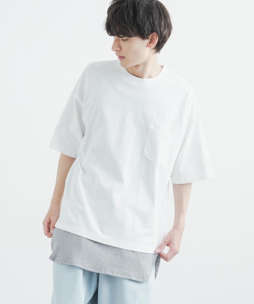 Rocky Monroe(ロッキーモンロー)の「アンサンブル オーバーサイズ ポケット付き無地ビッグTシャツ&ワッフルロングタンクトップ(アンサンブル・メンズ・ホワイト/ラベンダー/ベージュ/ブラック/ミント・M/L/LL)」の18枚目の写真
