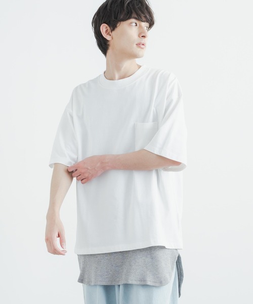 Rocky Monroe(ロッキーモンロー)の「アンサンブル オーバーサイズ ポケット付き無地ビッグTシャツ&ワッフルロングタンクトップ(アンサンブル・メンズ・ホワイト/ラベンダー/ベージュ/ブラック/ミント・M/L/LL)」の19枚目の写真