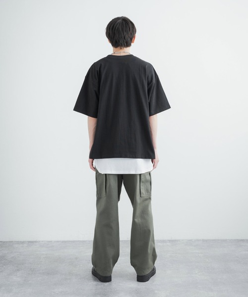 Rocky Monroe(ロッキーモンロー)の「アンサンブル オーバーサイズ ポケット付き無地ビッグTシャツ&ワッフルロングタンクトップ(アンサンブル・メンズ・ホワイト/ラベンダー/ベージュ/ブラック/ミント・M/L/LL)」の17枚目の写真