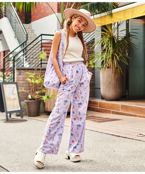 anap mimpi（アナップミンピ）の「MIMPIロゴ入り総柄ストレートパンツ【セットアップ着用可】（その他パンツ・レディース・ベージュ/パープル/ブルー・FREE）」の10枚目の写真