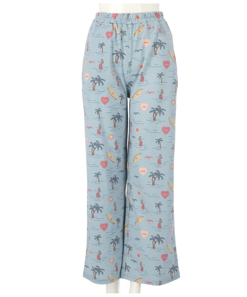 anap mimpi（アナップミンピ）の「MIMPIロゴ入り総柄ストレートパンツ【セットアップ着用可】（その他パンツ・レディース・ベージュ/パープル/ブルー・FREE）」の12枚目の写真