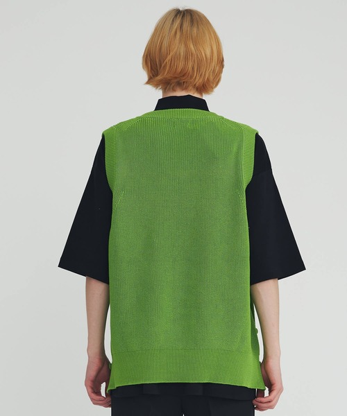 ALLEGE(アレッジ)の「Knit Vest(Tシャツ/カットソー・メンズ・ライム・4)」の6枚目の写真