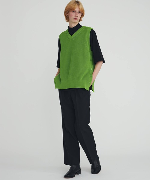 ALLEGE(アレッジ)の「Knit Vest(Tシャツ/カットソー・メンズ・ライム・4)」の3枚目の写真