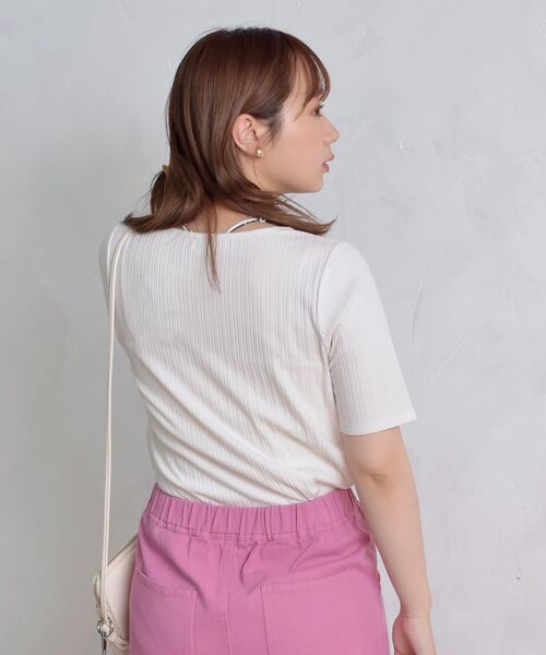 ems excite（エムズエキサイト）の「シャーリングボレロCT（Tシャツ/カットソー・レディース・ブラック/レッド/グリーン/アイボリー・FREE）」の11枚目の写真