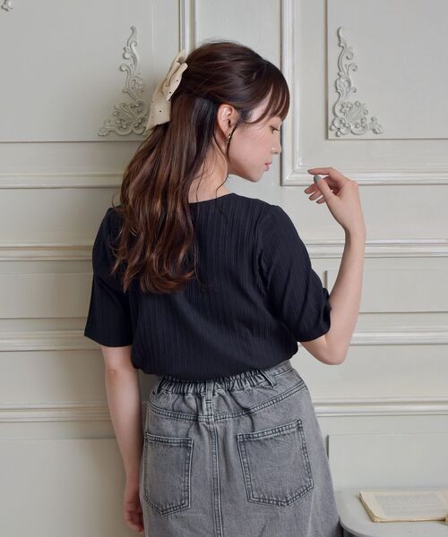 ems excite（エムズエキサイト）の「シャーリングボレロCT（Tシャツ/カットソー・レディース・ブラック/レッド/グリーン/アイボリー・FREE）」の18枚目の写真