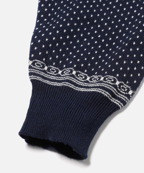 MR.OLIVE（ミスターオリーブ）の「12G ノルディック ジャガード / リラックス ボトルネック セーター（Tシャツ/カットソー・メンズ・グリーン/ネイビー・SMALL/LARGE/MEDIUM）」の8枚目の写真