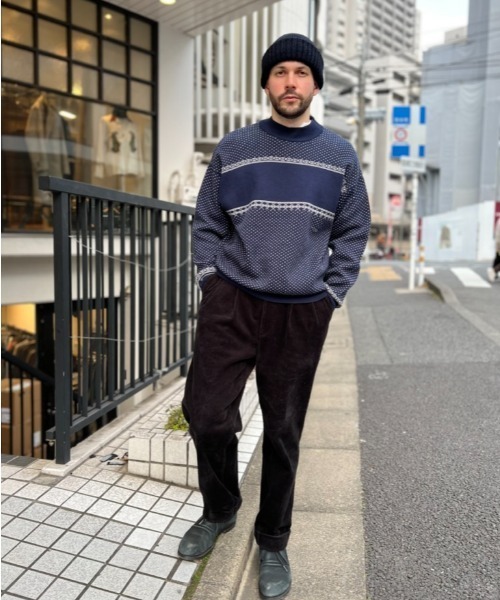 MR.OLIVE（ミスターオリーブ）の「12G ノルディック ジャガード / リラックス ボトルネック セーター（Tシャツ/カットソー・メンズ・グリーン/ネイビー・SMALL/LARGE/MEDIUM）」の12枚目の写真