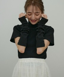 VIOLETTA | アームウォーマー付きリブトップス(Tシャツ/カットソー)