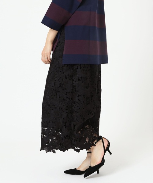 IENA（イエナ）の「ケミカルレース トラペーズパンツ（その他パンツ・レディース・ブラック・38/36）」の2枚目の写真