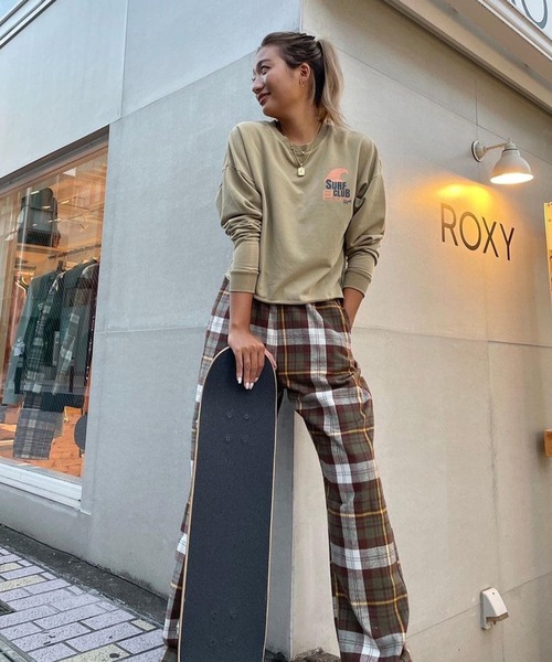 ROXY（ロキシー）の「PLAID PANTS/ロキシーリラックスチェックパンツ（その他パンツ・レディース・ブラック/バーガンディー・MEDIUM/LARGE）」の2枚目の写真