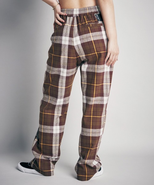 ROXY（ロキシー）の「PLAID PANTS/ロキシーリラックスチェックパンツ（その他パンツ・レディース・ブラック/バーガンディー・MEDIUM/LARGE）」の3枚目の写真