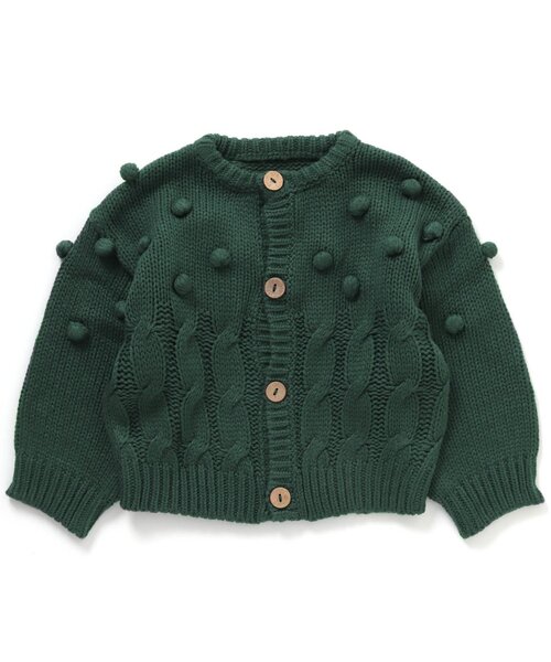 Ampersand（アンパサンド）の「premier ニットカーディガン（カーディガン/ボレロ・キッズ・ダークグリーン/ブラウン/オフホワイト・90/100/110/120/80/130/70/140）」の3枚目の写真