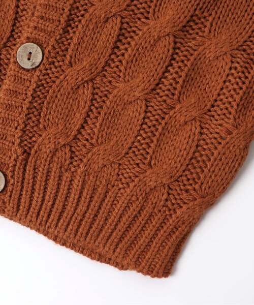 Ampersand（アンパサンド）の「premier ニットカーディガン（カーディガン/ボレロ・キッズ・ダークグリーン/ブラウン/オフホワイト・90/100/110/120/80/130/70/140）」の5枚目の写真