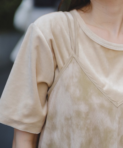 Kastane（カスタネ）の「ベロアTee（Tシャツ/カットソー・レディース・アイボリー/サックスブルー/ピンク・FREE）」の8枚目の写真