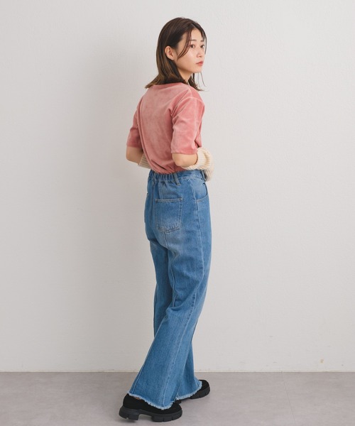 Kastane（カスタネ）の「ベロアTee（Tシャツ/カットソー・レディース・アイボリー/サックスブルー/ピンク・FREE）」の15枚目の写真