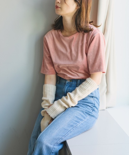 Kastane（カスタネ）の「ベロアTee（Tシャツ/カットソー・レディース・アイボリー/サックスブルー/ピンク・FREE）」の14枚目の写真