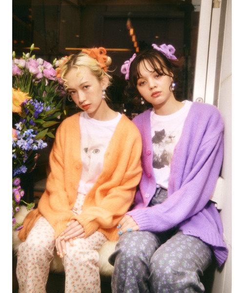 WC（ダブル シー）の「モヘアタッチビッグカーディガン（カーディガン/ボレロ・レディース・ブラック/パープル/ピンク/イエロー/オレンジ/グリーン・FREE）」の22枚目の写真